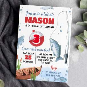 O Fish Ally Fisherman Cumpleaños Party Invitación