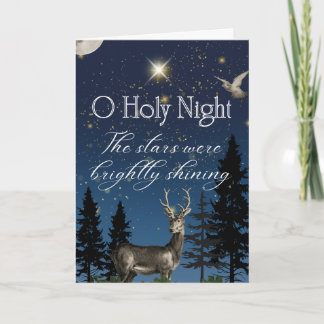 O Holy Night Starry Sky con tarjeta de ciervo y pa