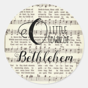 O Little Town of Bethlehem Classic Round Pegatina