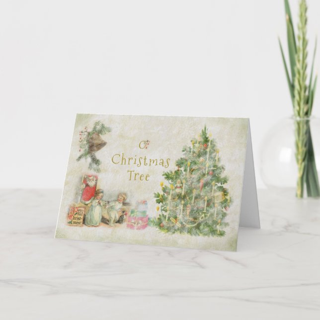 O Navidad Árbol Vintage Nochebuena (Anverso)