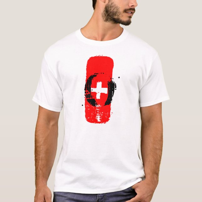O+ Tipo de sangre camiseta del hombre blanco (Anverso)