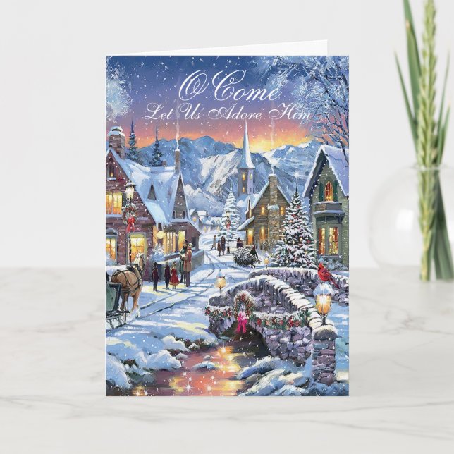 O Venga, déjanos Adorarle A Sus Navidades Tarjeta  (Anverso)