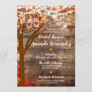 Oak Tree Fall Rustic Bridal Shower Invitación