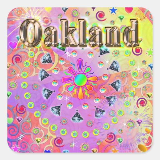 Oakland Lucky Golden Pegatina (Anverso)