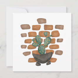Oasis de Cactus: Decoración de Pared de Ladrillo I