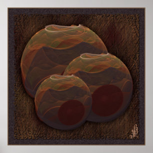Oasis del desierto arte de la potería fractal abst