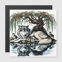 Oasis familiar de Lobo Serene en naturaleza ídílic