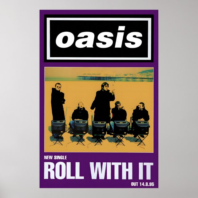 Oasis- Roll with It- 1995 Póster Promocional Impre (Frente)