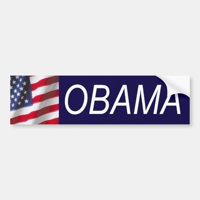Obama, bandera, pegatina para el parachoques - (Frente)