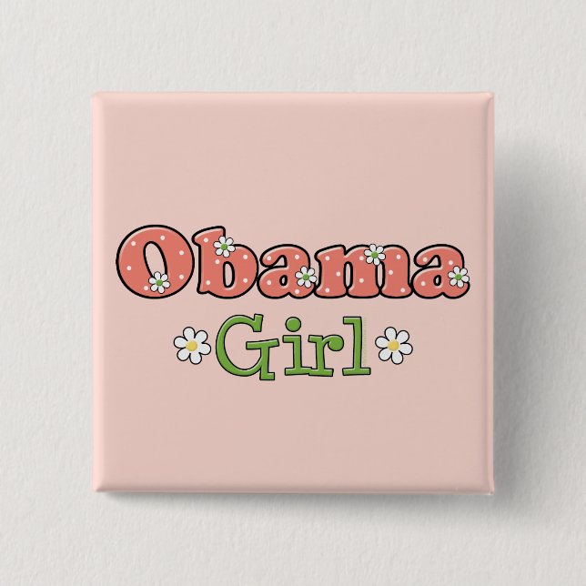Obama botón Chica Barack Obama (Anverso)