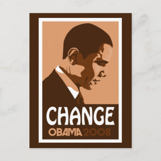 Obama - Cambiar la postal marrón oscura