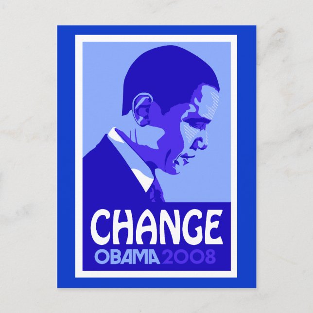 Obama - Cambiar postal azul (Anverso)