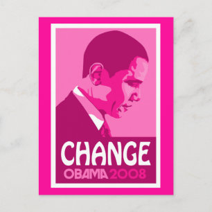 Obama - cambie la postal rosada oscura