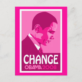 Obama - cambie la postal rosada oscura