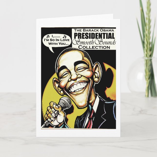 ¡Obama canta! Tarjeta de felicitación (Anverso)