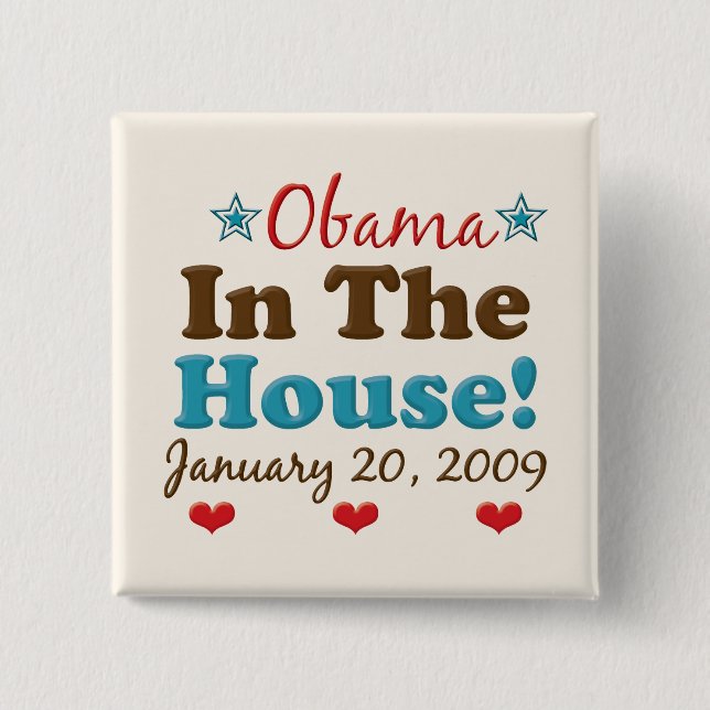 Obama En El Botón De La Plaza De La Casa (Anverso)