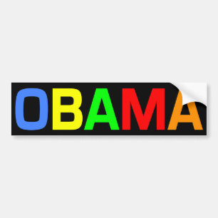 Obama en un arco iris de la pegatina para el