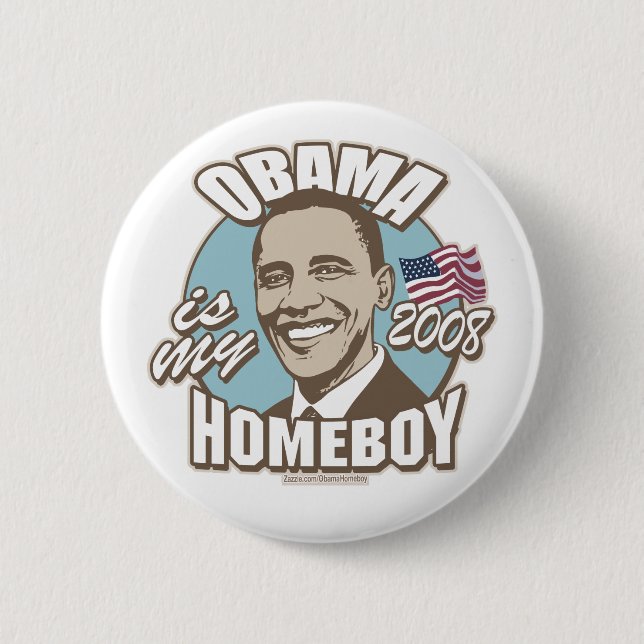 Obama es mi botón de Brown del Homeboy (Anverso)