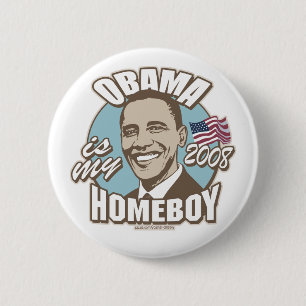 Obama es mi botón de Brown del Homeboy