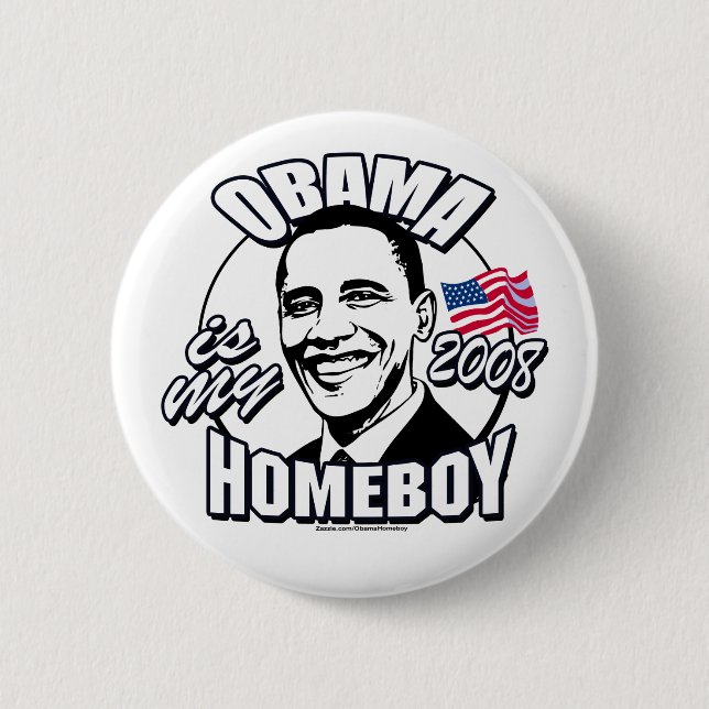 Obama es mi botón del Homeboy (Anverso)