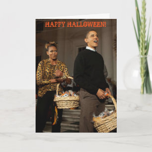 Obama Feliz Halloween - Tarjeta de saludo