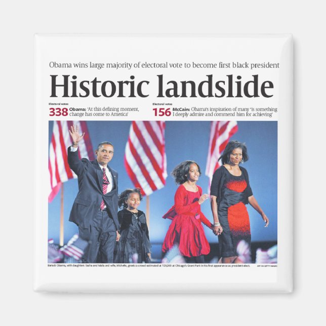 Obama: Histórico imán de deslizamiento de tierra (Frente)