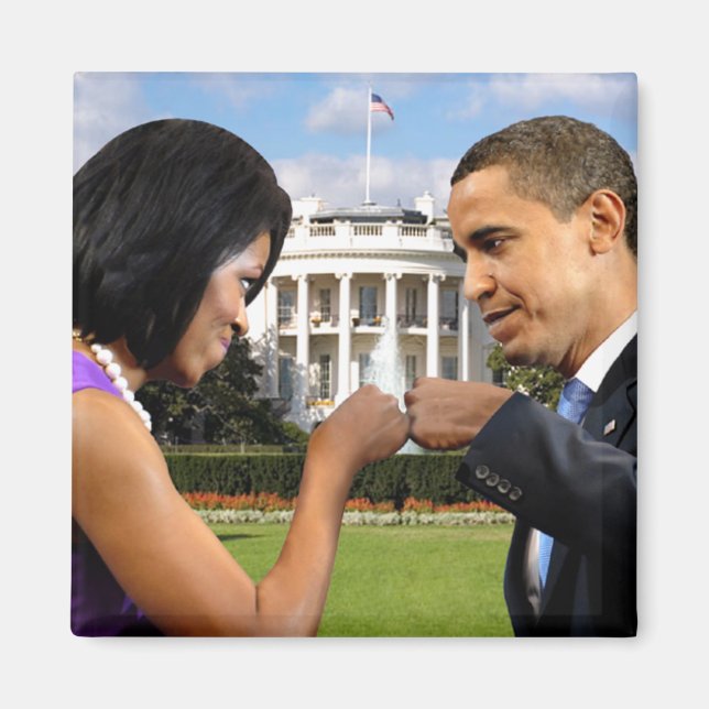 Obama imán de puño de la Casa Blanca (Frente)