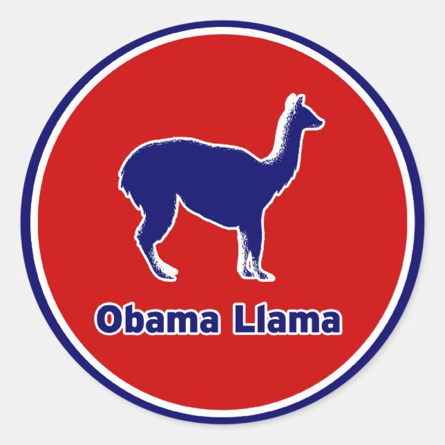 Obama llama Pegatina de esquema azul (Anverso)