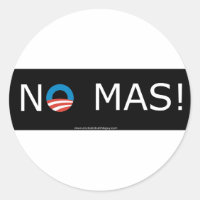 Obama- ¡No Mas! Pegatinas de círculo