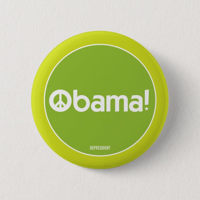 Obama para el botón del verde de la paz (Anverso)