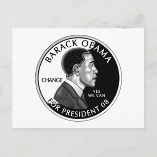 Obama Para Presidente (Blanco) Postal