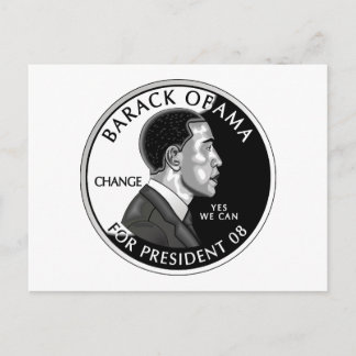 Obama Para Presidente (Blanco) Postal