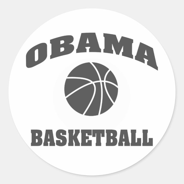 Obama pegatina tipo estándar de baloncesto - gris (Anverso)