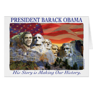 Obama que hace la tarjeta del monte Rushmore de la