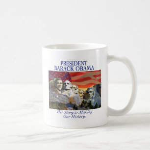 Obama que hace la taza del monte Rushmore de la