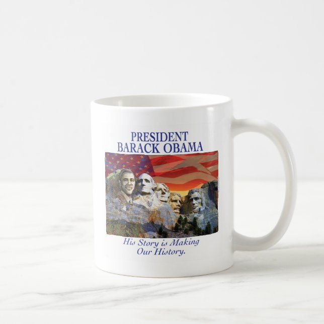 Obama que hace la taza del monte Rushmore de la (Derecha)