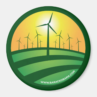 Obama vientos de cambio 3x3 imán redondo