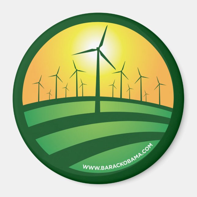 Obama vientos de cambio 3x3 imán redondo (Frente)