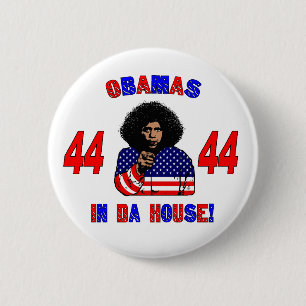 Obamas en botón de la casa de DA