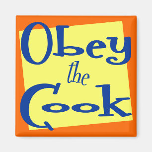 Obedece la cocina divertida de Cook diciendo imán