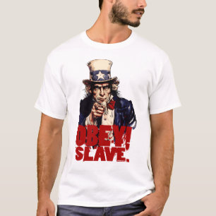¡Obedezca! Ahorre. Camiseta sucia del tío Sam