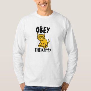 Obedezca la camiseta para hombre del gatito