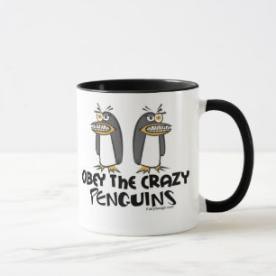Obedezca las tazas locas de los pingüinos -
