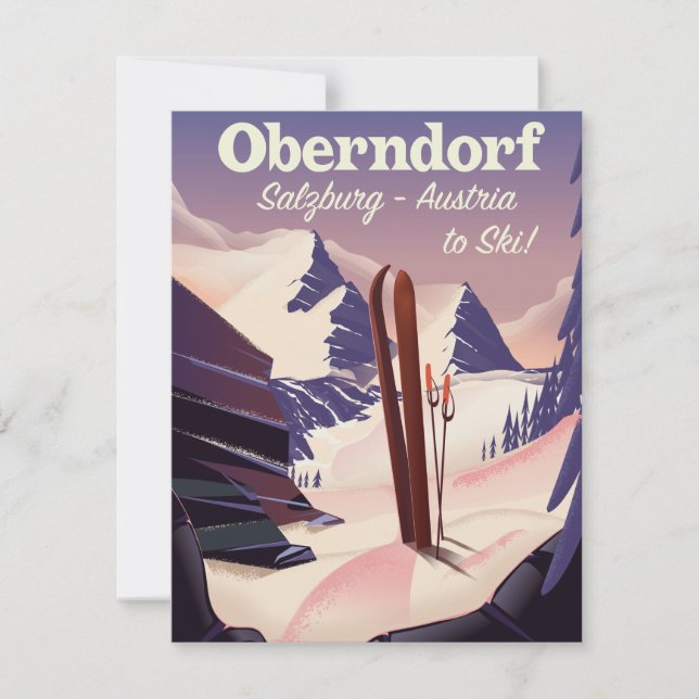 Oberndorf, Salzburgo, Austria, poster de esquí (Anverso)