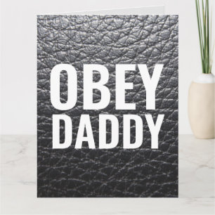 OBEY DADDY FELIZ TARJETAS DE CUERO DE CUMPLEAÑOS