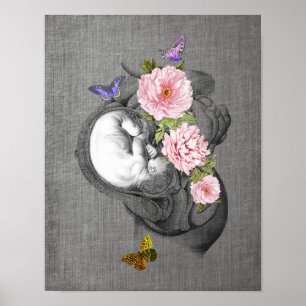 OBGYN Anatomía Arte Floral Beber Decoración 2