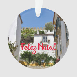 Obidos, Portugal Ornamento Panorámico de Navidad