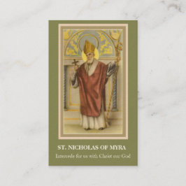 OBISPO SAN NICOLÁS DE LAS TARJETAS SANTAS DEL REZO