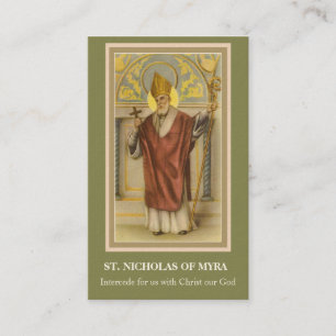 OBISPO SAN NICOLÁS DE LAS TARJETAS SANTAS DEL REZO