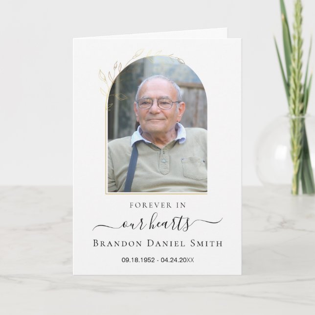 Obituario funerario de servicio con tarjeta de agr (Anverso)